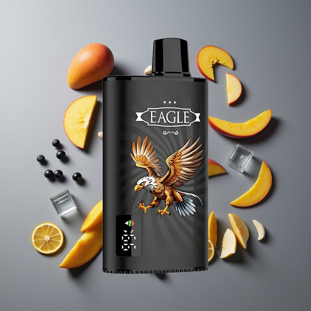 JNR EAGLE Smart 23000 Puffs Vape de unică folosință Coil Mesh 1.0ohm și Port de Încărcare Type-C Blackcurrant Mango Ice