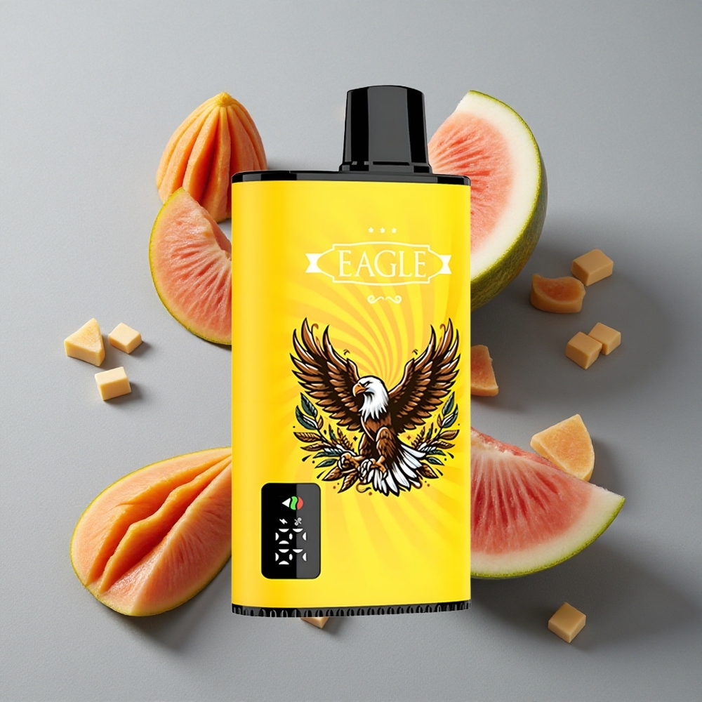 JNR EAGLE Smart 23000 Puffs Vape de unică folosință piersică mango pepene galben cu ecran digital și încărcare Type-C