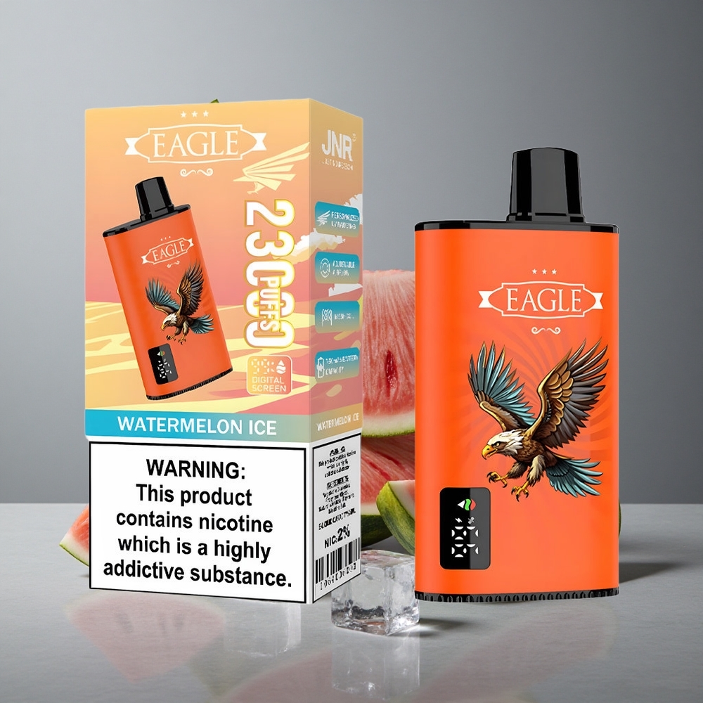 JNR EAGLE Smart 23000 Puffs Țigareta Electronică Dispozabilă cu Ecran Digital și Coil Mesh 1.0ohm Gheață de Pepene Verde