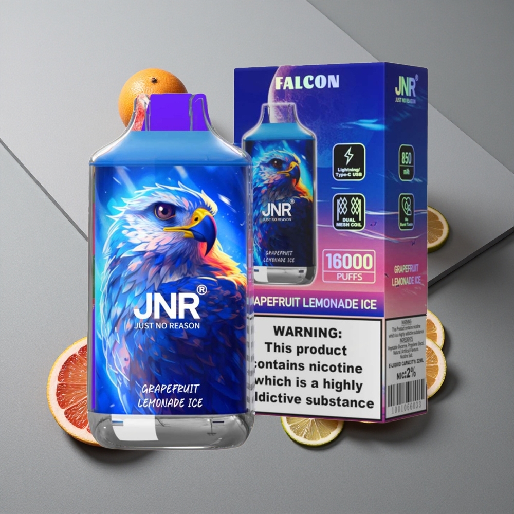 JNR Falcon 16000 Puffs Grapefruit Lemonade Ice Dual Mesh Coil 22ml