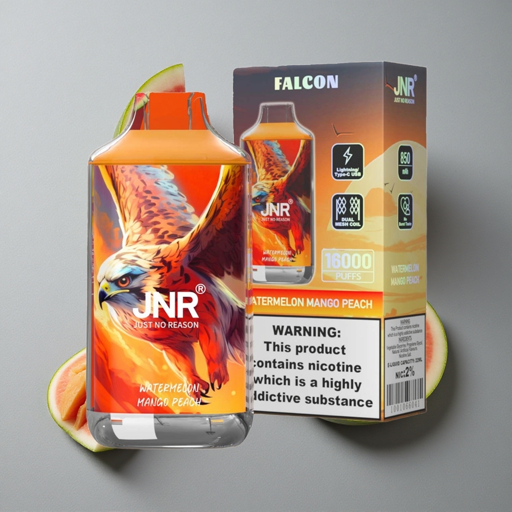 JNR Falcon 16000 Puffs Petrică Mango piersică cu baterie 850 mAh