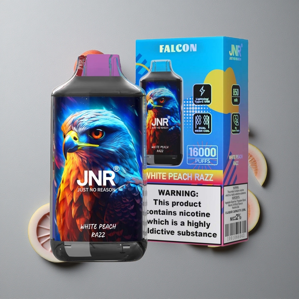 JNR Falcon 16000 Puffs Piersică Albă și Zmeură cu Baterie 850 mAh