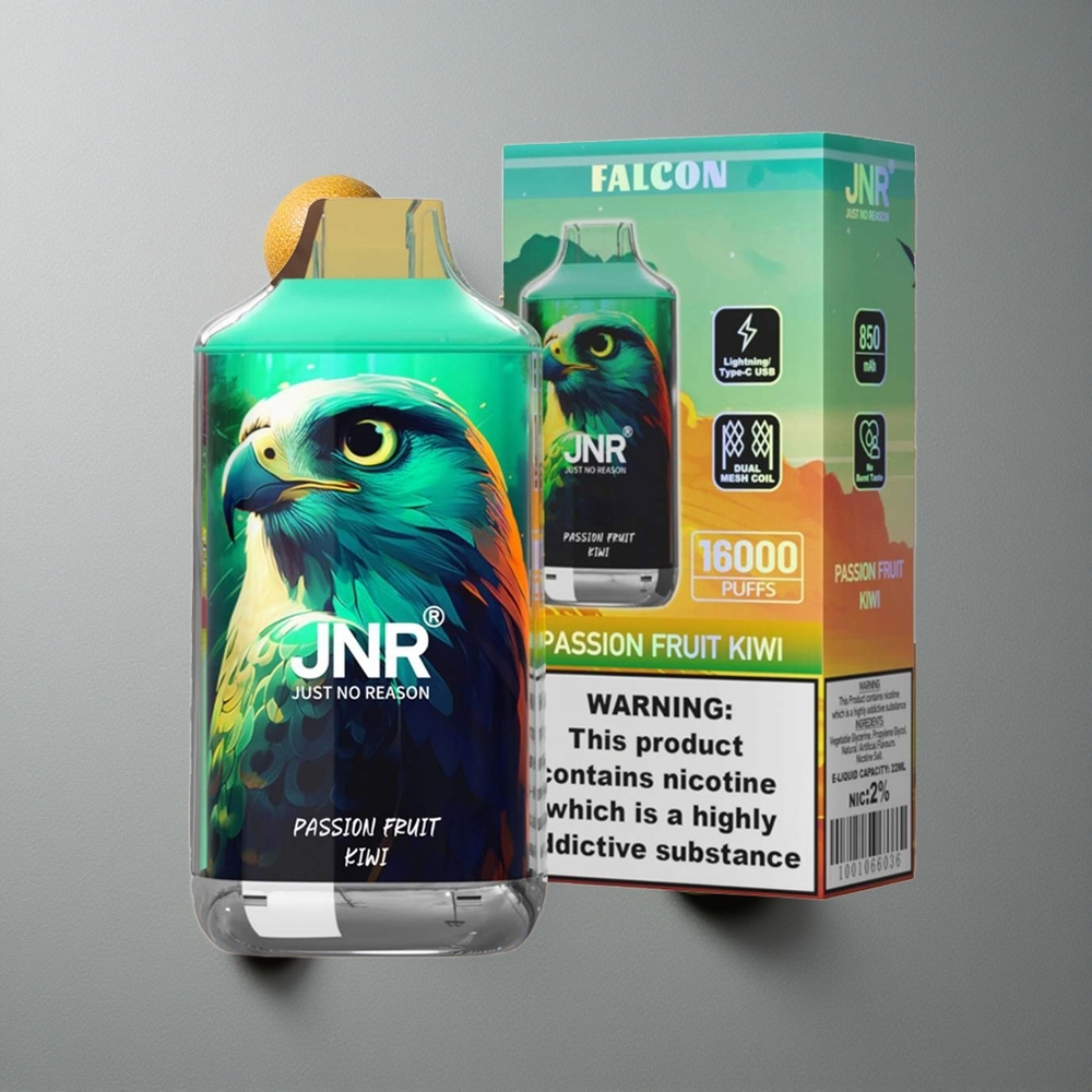 JNR Falcon 16000 Puffs Tută Pasăre Kiwi cu 22ml E-lichid și Dual Mesh Coil