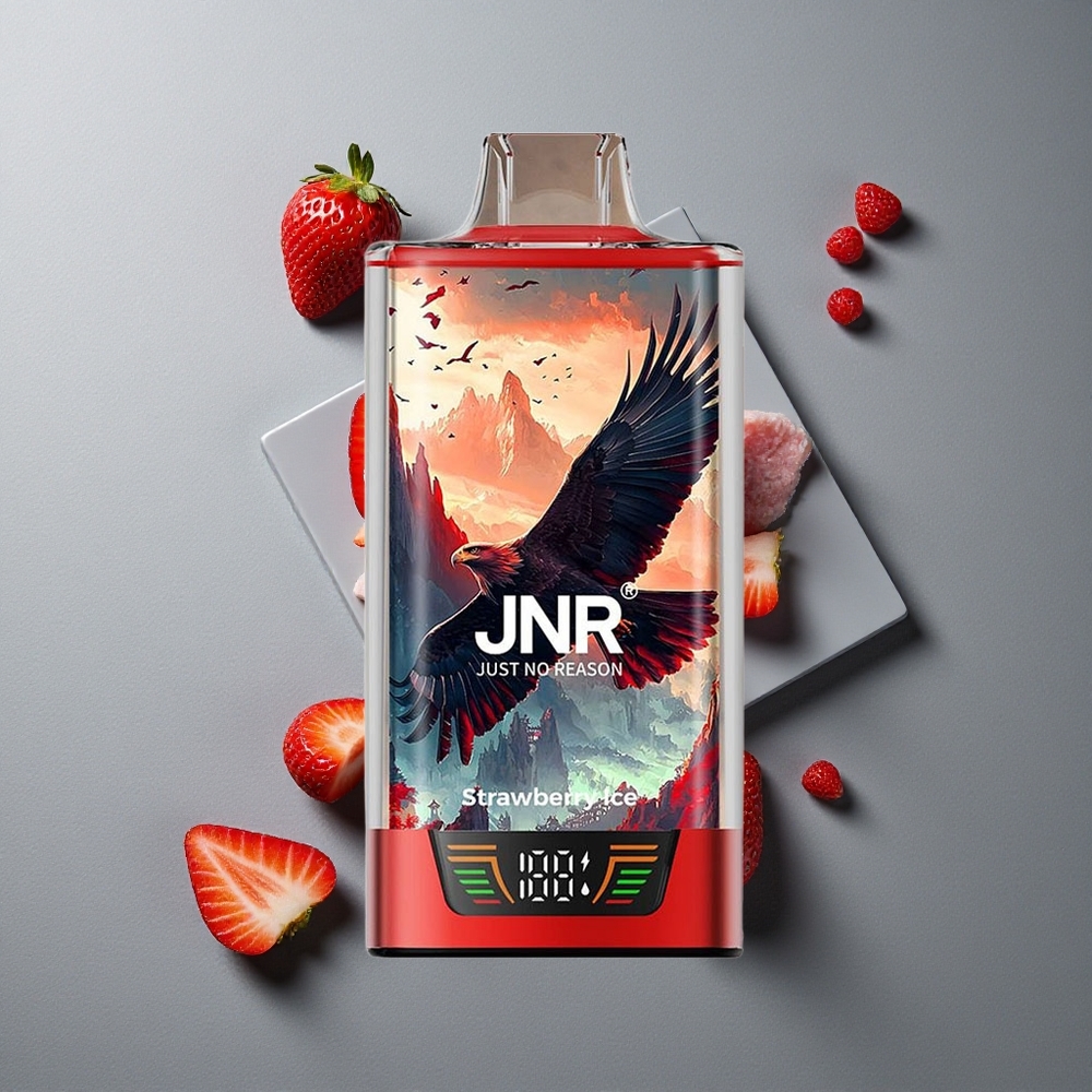 JNR Falcon Pro 28000 Vape de unică folosință Capsună Înghețată cu 28000 de Puffs și Încărcare USB Type-C