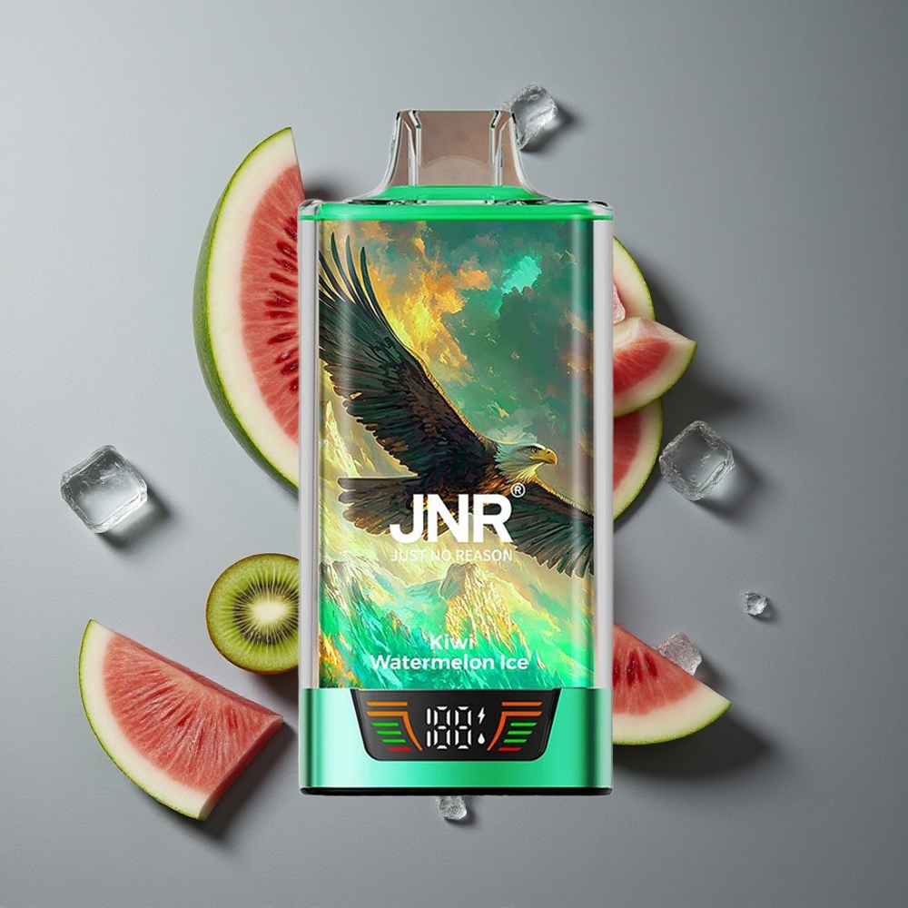 JNR Falcon Pro 28000 Vape de unică folosință Kiwi Pepene Gheata cu 28000 de fumuri și Dual Mesh Coil