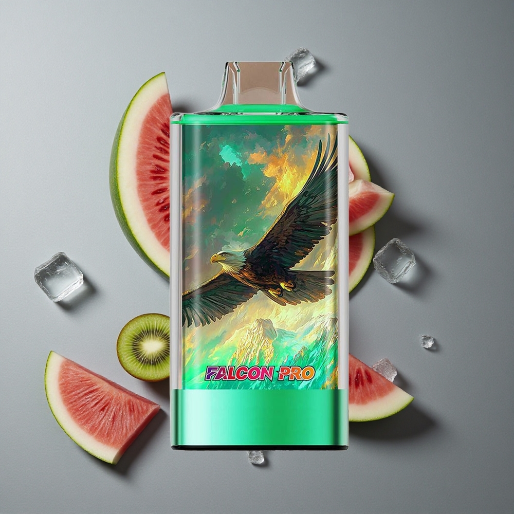 JNR Falcon Pro 28000 Vape de unică folosință Kiwi Pepene Gheata cu 28000 de fumuri și Dual Mesh Coil