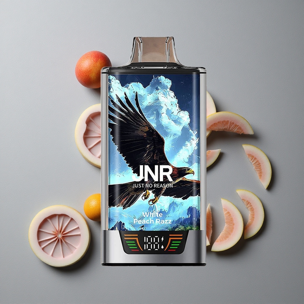 JNR Falcon Pro 28000 White Peach Razz cu 30ml Capacitate Pre-umplută și 5% Nicotină