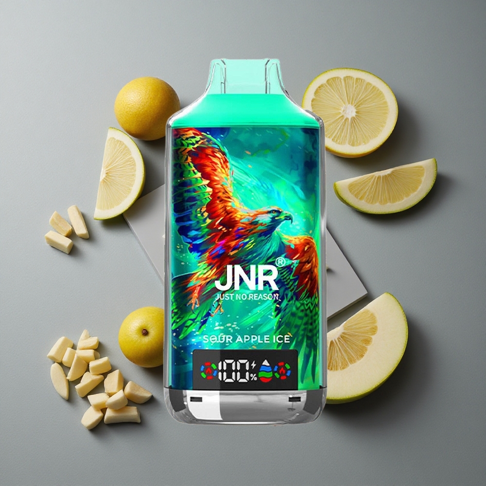 JNR Falcon X 18000 Puffs Vape de unică folosință Măr Acru Gheață cu 24ml E-lichid și Dual Mesh Coil