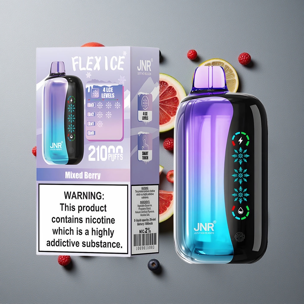 JNR Flex Ice 21000 Puffs Vape de unică folosință Coacăză Mixtă cu 26ml E-lichid