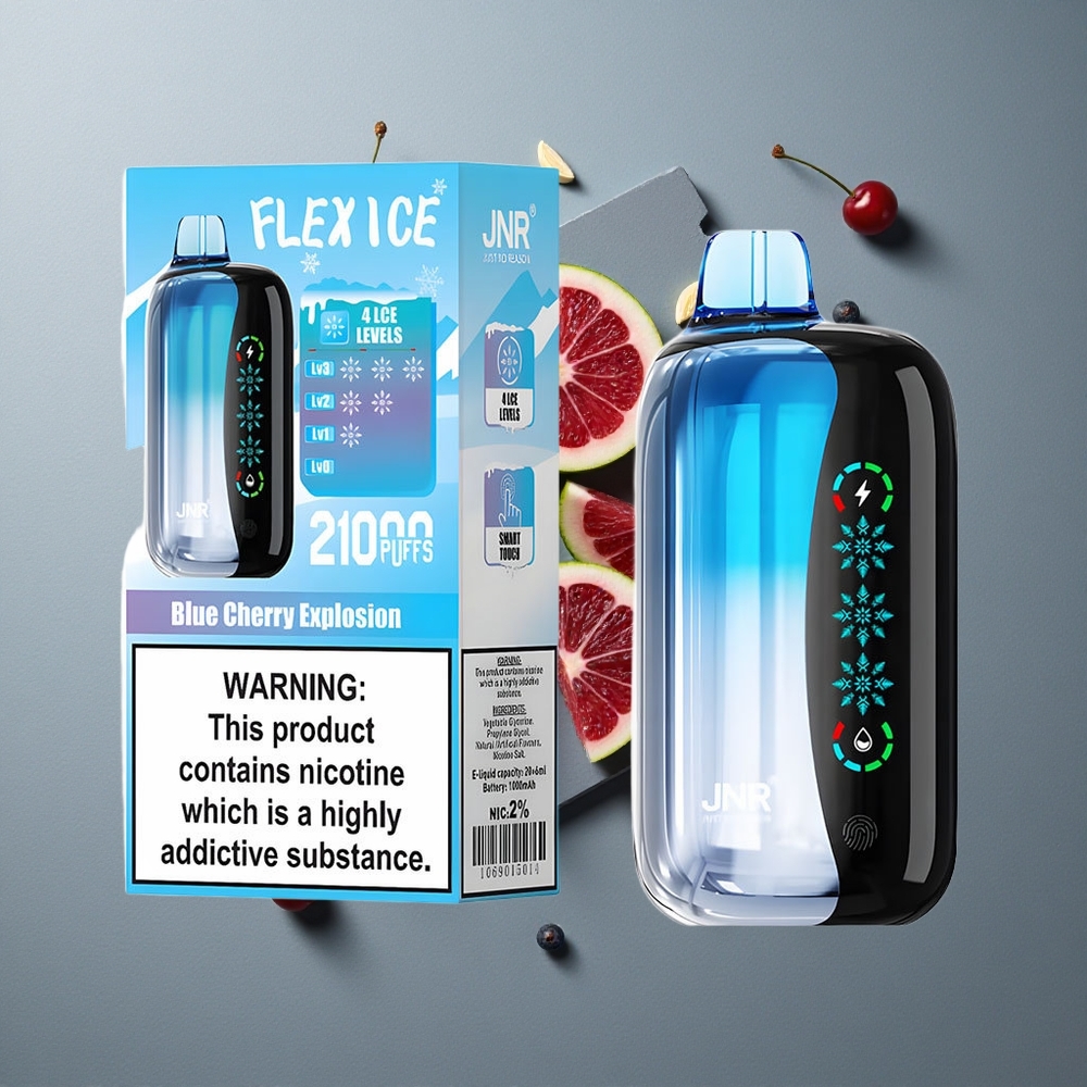 JNR Flex Ice 21000 Puffs Vape de unică folosință Explozie de Cireșă Albastră cu Ecran Tactil