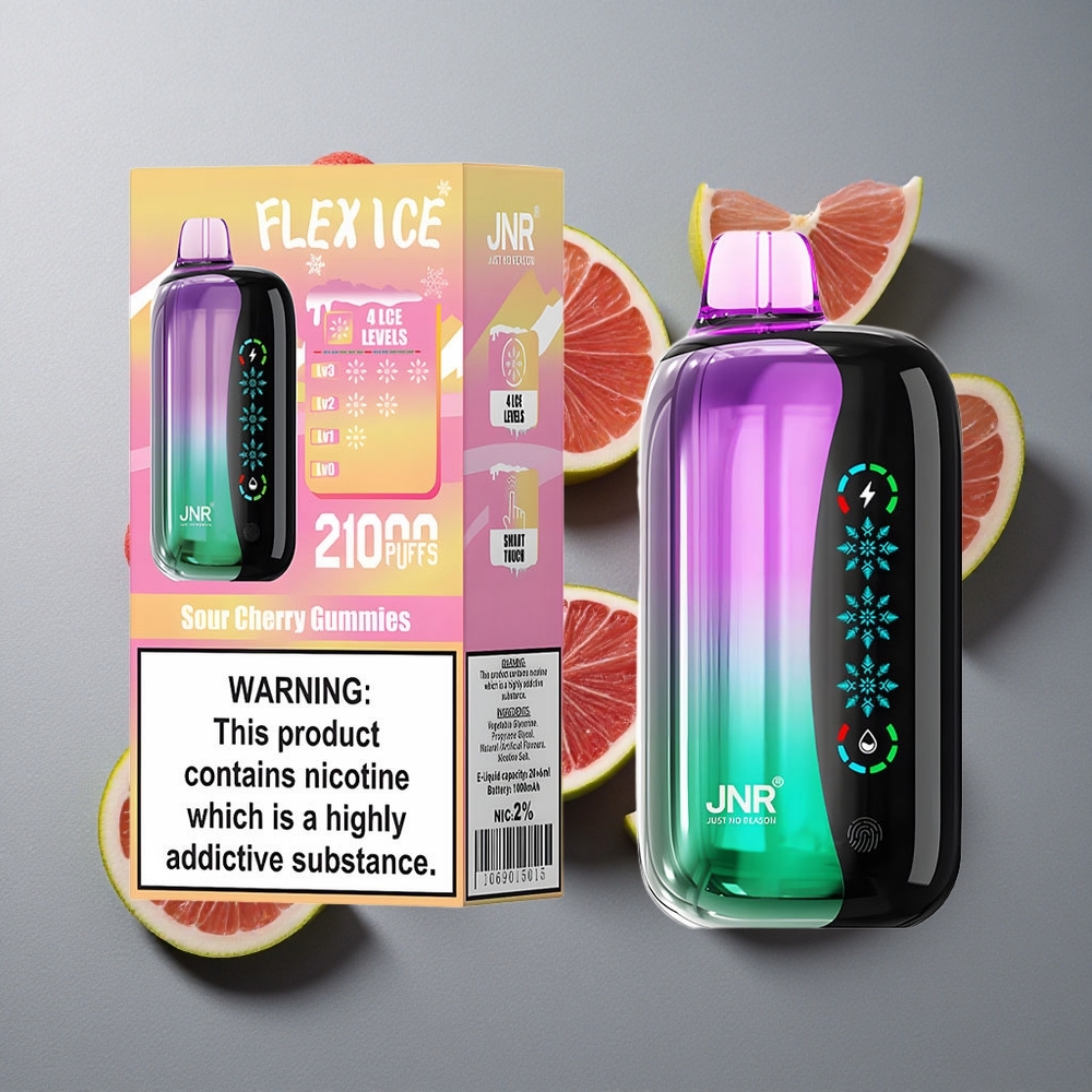 JNR Flex Ice 21000 Puffs Vape de unică folosință Gumele Acru-Cireșe cu 26ml E-lichid