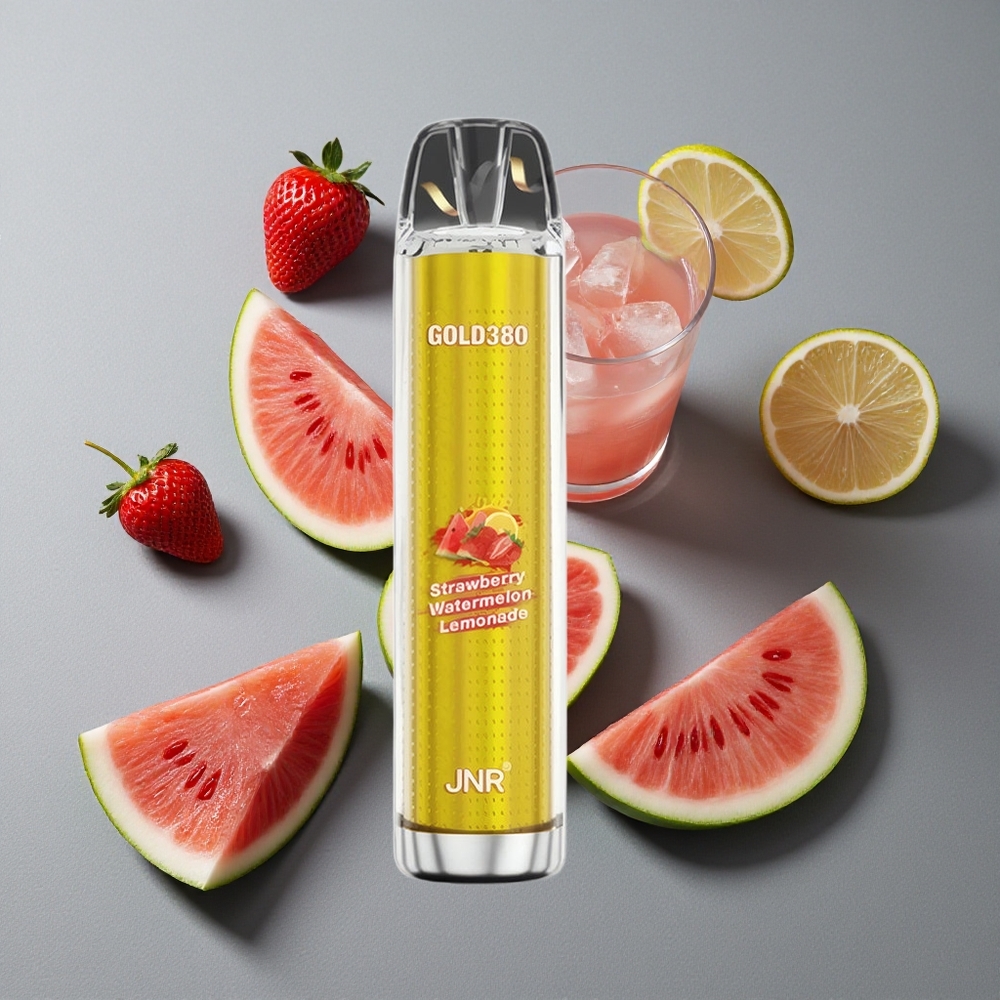 JNR Gold380 6000 Puffs Vape de unică folosință Căpșună Pepene Galbenă Limonadă 13ml