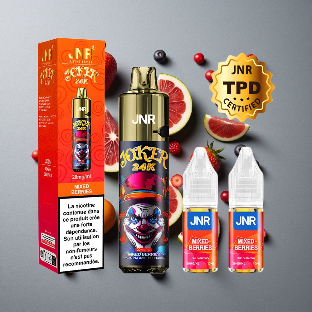 JNR Joker 24K Puffs Vape de unică folosință Fructe Mixte cu 24000 de Puffs și 2% Nicotină