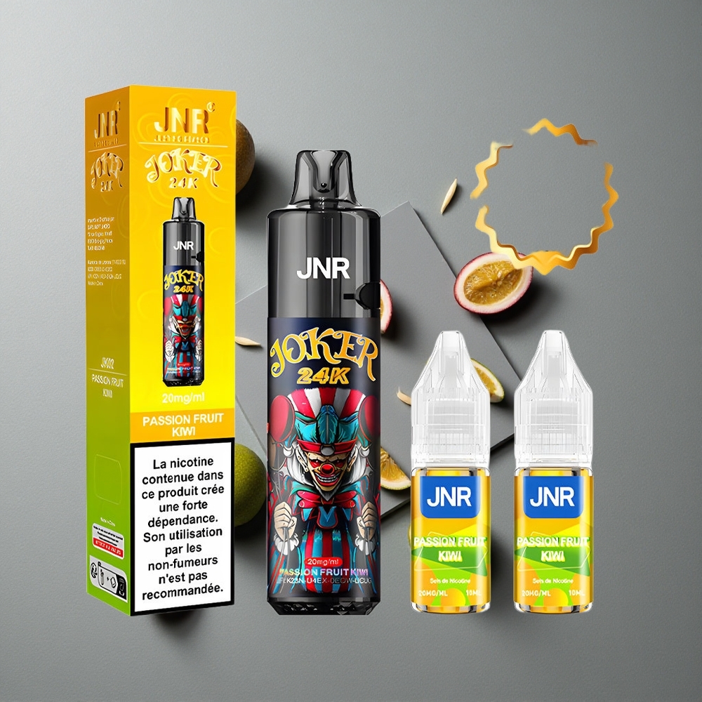 JNR Joker 24K Puffs Vape de unică folosință Fructul Pasiunii Kiwi cu 24000 de Puffs și 2% Nicotină