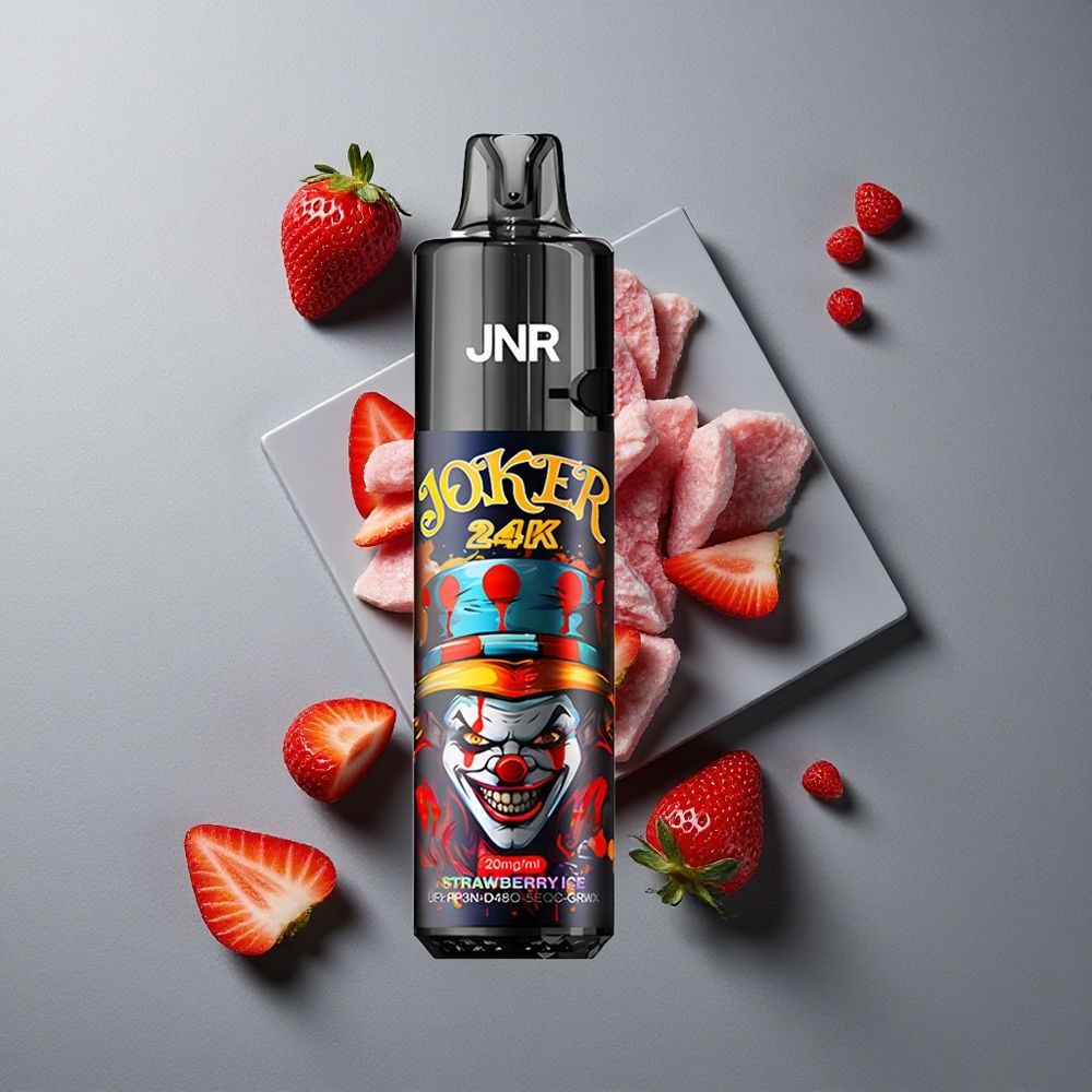JNR Joker 24K Puffs Vape de unică folosință Gheață de Căpșuni cu 800mAh Battery și 24000 Puffs