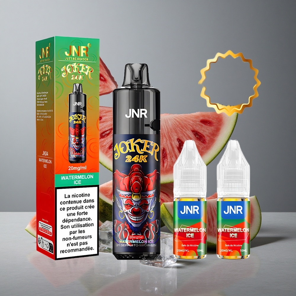 JNR Joker 24K Puffs Vape de unică folosință Gheață de Pepene Roșu cu 24000 de Puffs și 800mAh