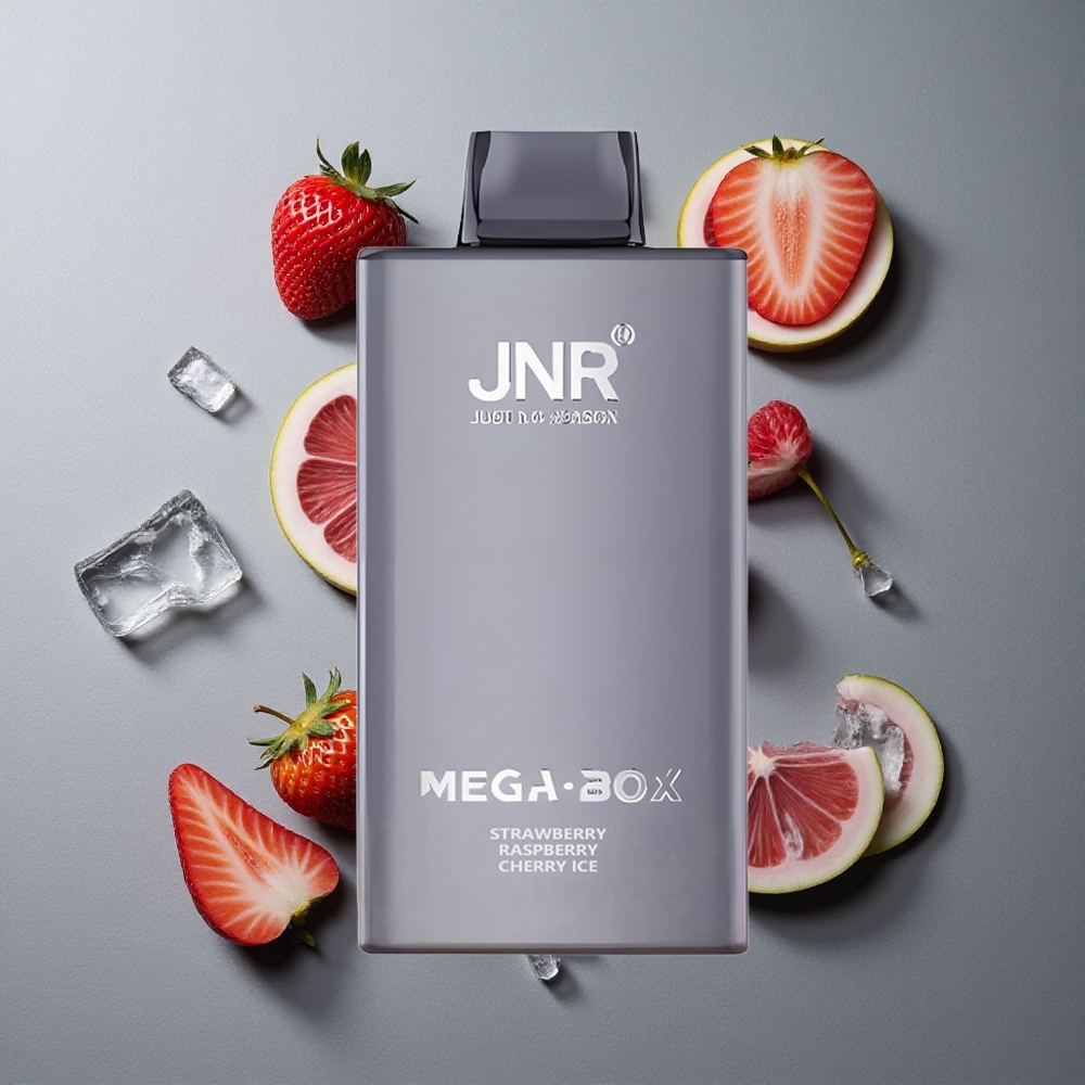 JNR Mega Box 25000 Puffs Capsulă De Lichid 30ml & Încărcare Rapidă Type-C Zmeură Cireșă Gheață