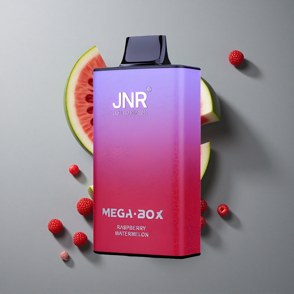 JNR Mega Box 25000 Puffs Dispozabil Vape Zmeură Pepene Verde cu 30ml E-lichid