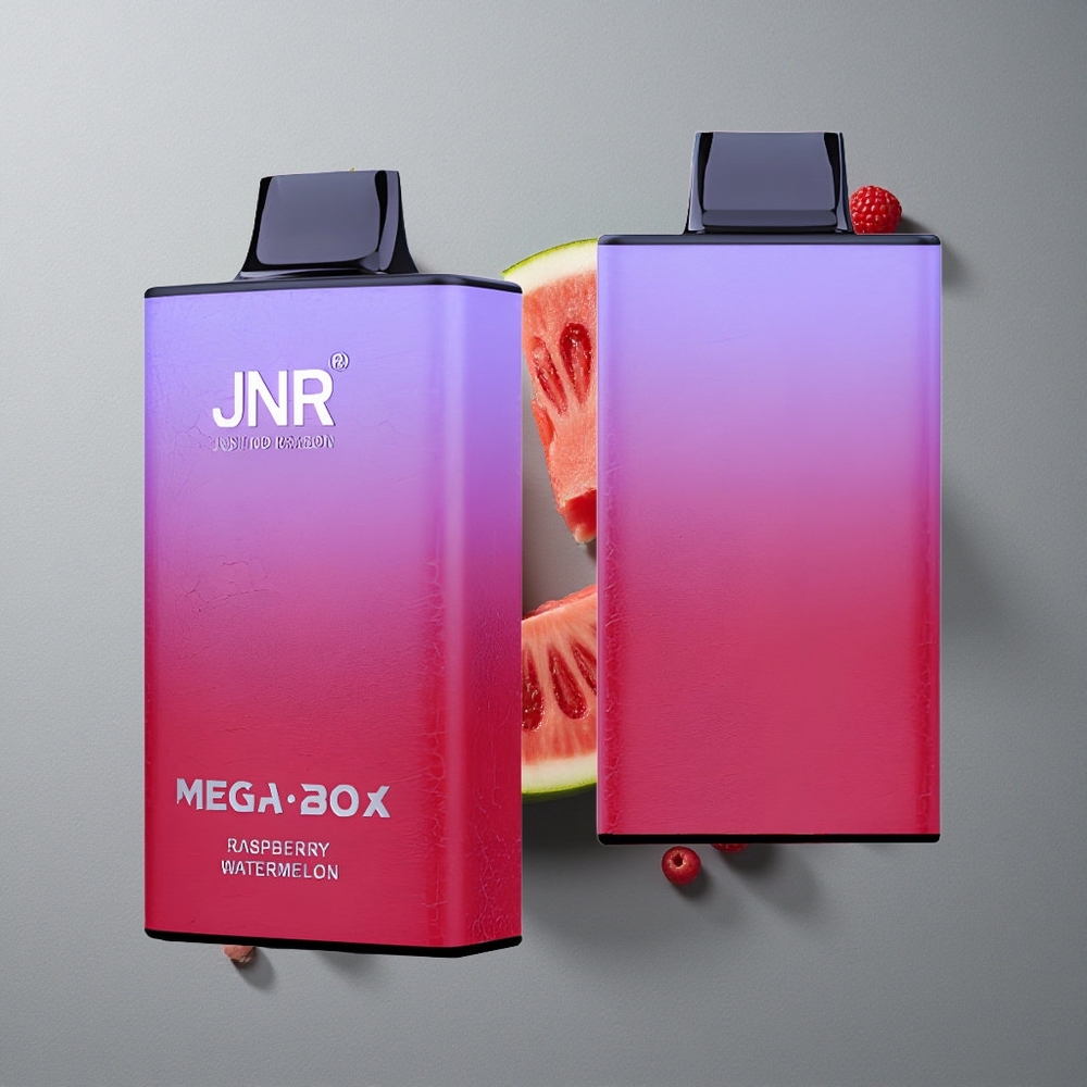 JNR Mega Box 25000 Puffs Dispozabil Vape Zmeură Pepene Verde cu 30ml E-lichid