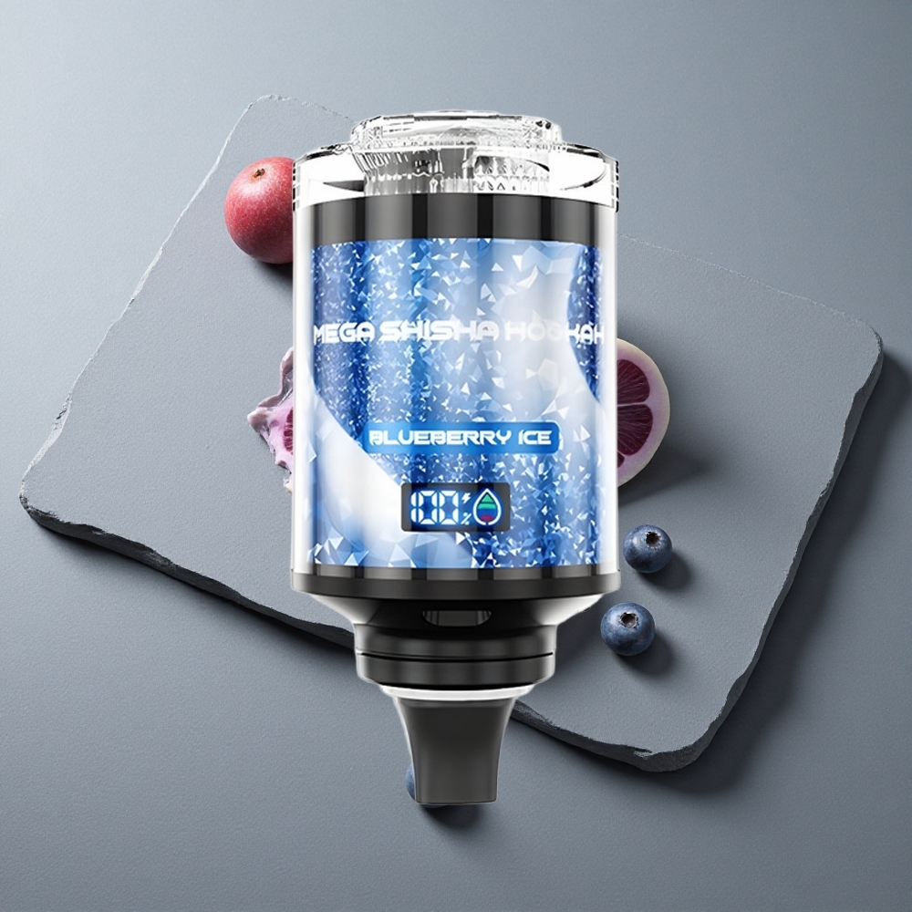 JNR Mega Shisha Hookah 100K Afine Înghețate cu Ecran Interactiv și 60ml Capacitate Lichid