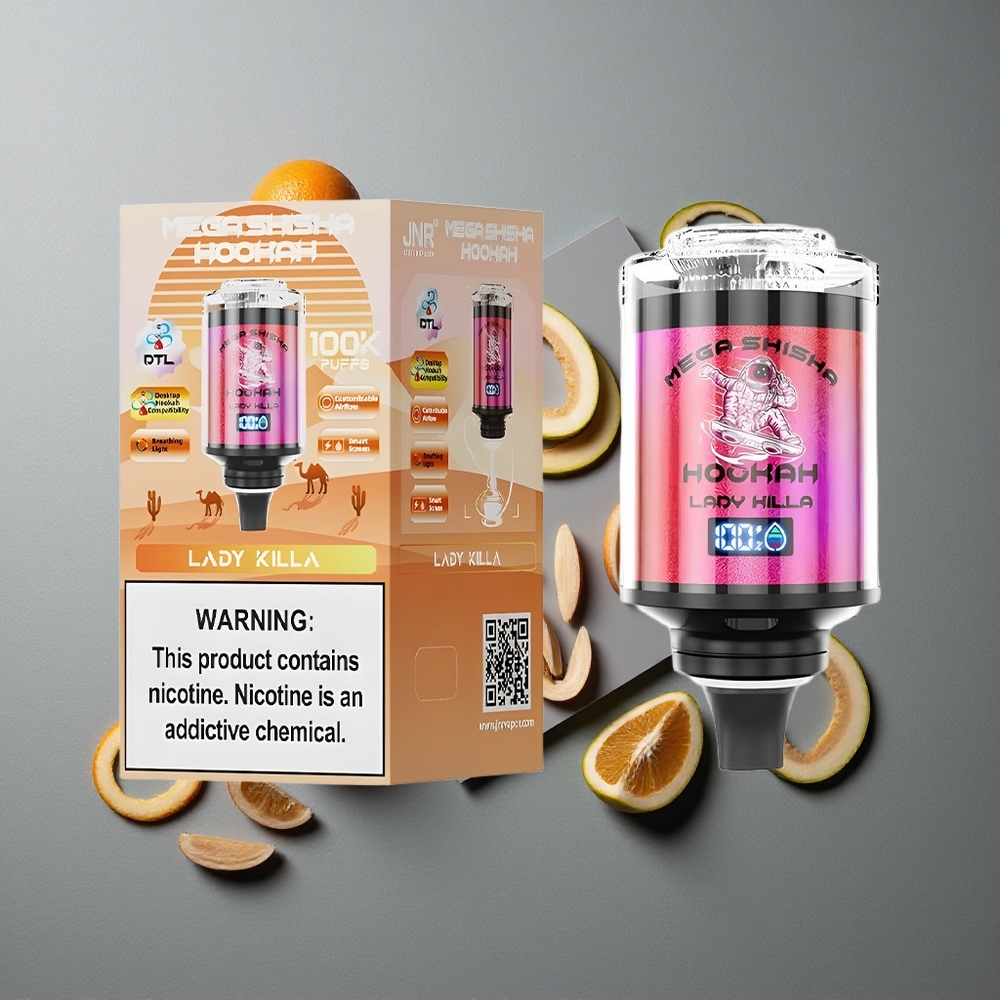 JNR Mega Shisha Hookah 100K Desktop Compatibilitate Lady Killa 60ml Capacitate Lichid 2200mAh Baterie
