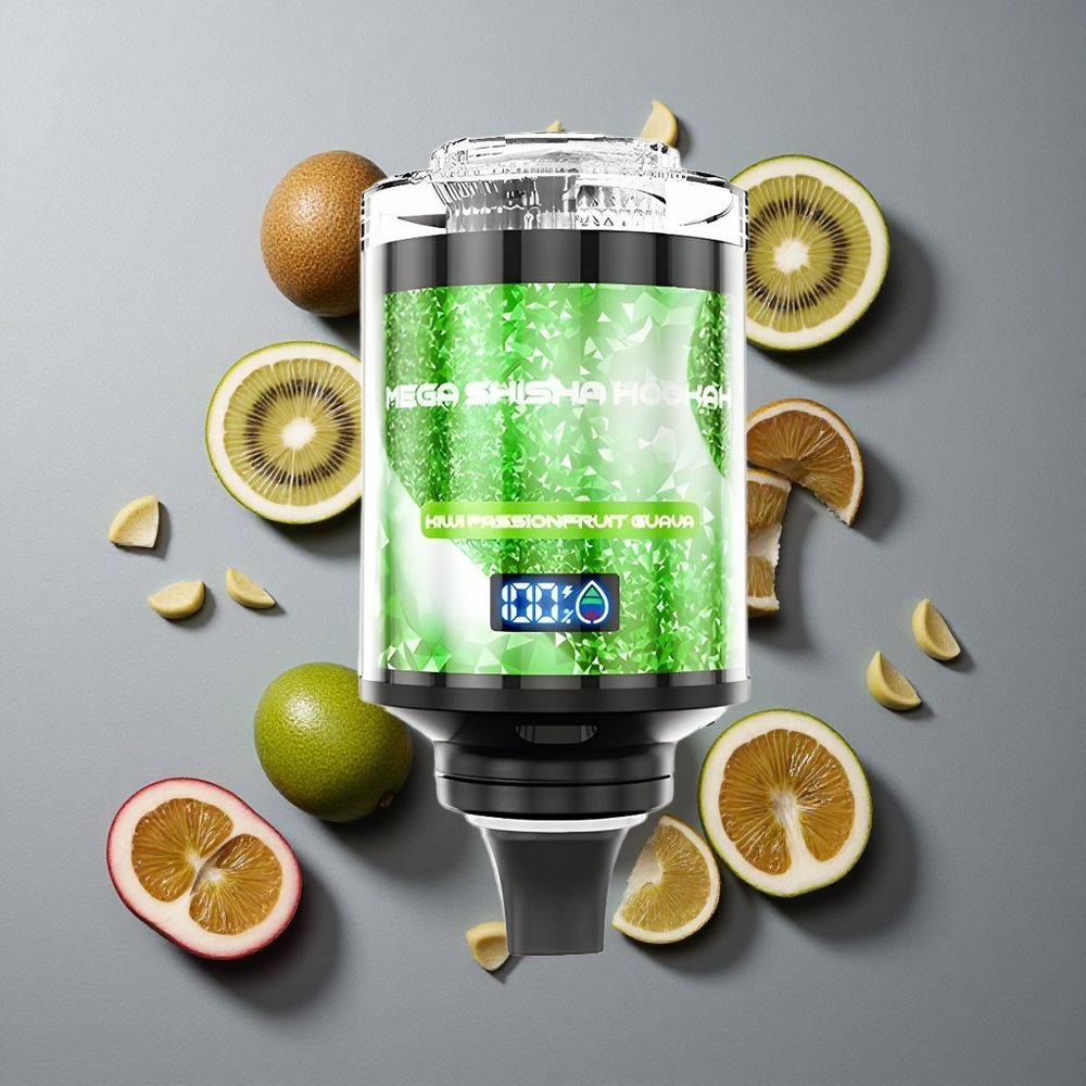 JNR Mega Shisha Hookah 100K Kiwi Mango Guava cu 60ml Capacitate și Tip-Încărcare Rapidă