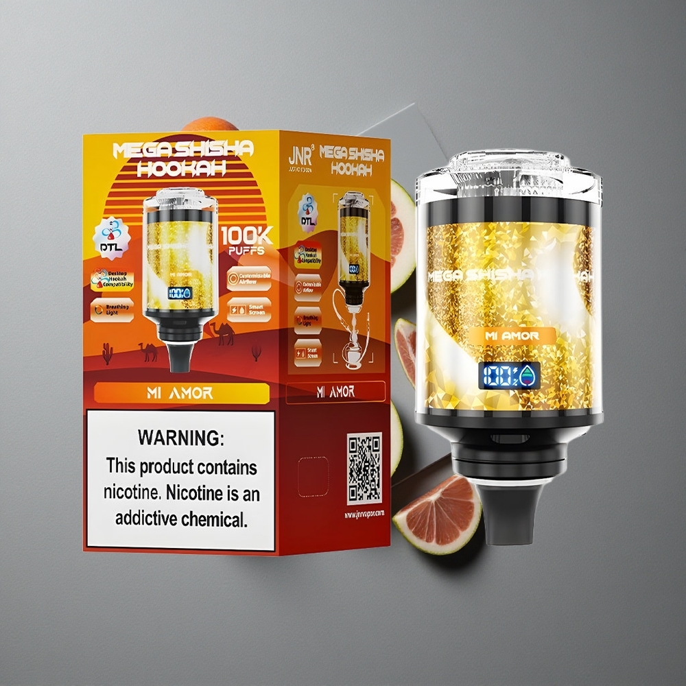 JNR Mega Shisha Hookah 100K Mi Amor cu 60ml Capacitate și Ecran Interactiv