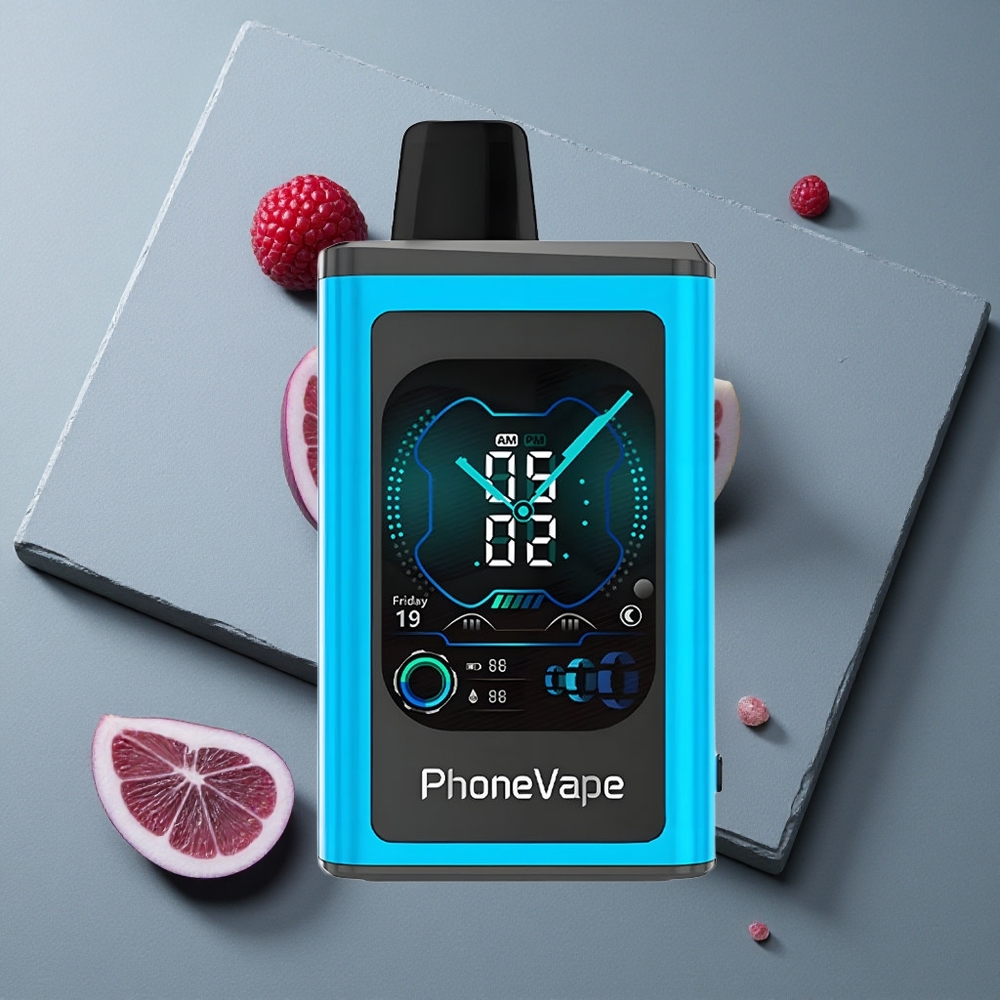 JNR PhoneVape 30000 Puffs Dispozabil Vape Controlat prin Aplicatie și Afișaj Integral Blue Razz Ice
