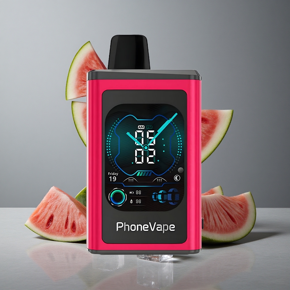 JNR PhoneVape 30000 Puffs Vape de unică folosință Gheață de Pepene Verde cu Baterie Reîncărcabilă 850mAh Type-C