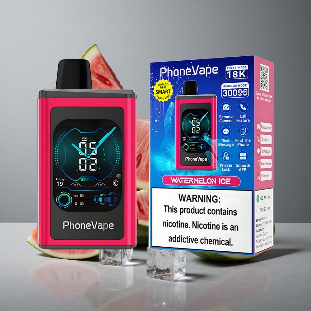 JNR PhoneVape 30000 Puffs Vape de unică folosință Gheață de Pepene Verde cu Baterie Reîncărcabilă 850mAh Type-C