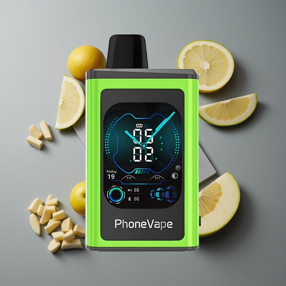 JNR PhoneVape 30000 Puffs Vape de unică folosință Măr Acru Gheață cu Baterie Reîncărcabilă 850mAh și Ecran Complet