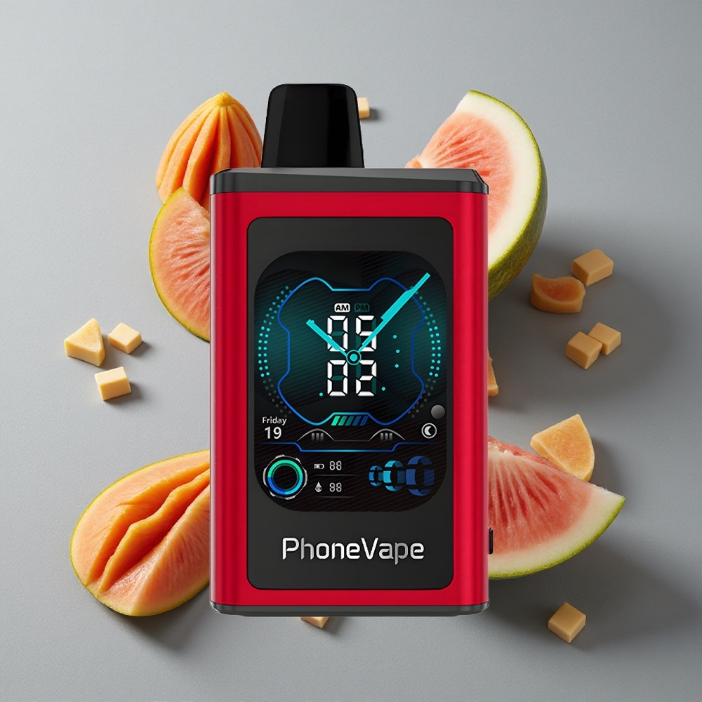 JNR PhoneVape 30000 Puffs Vape de unică folosință piersică mango pepene galben cu Baterie Reîncărcabilă 850mAh Type-C