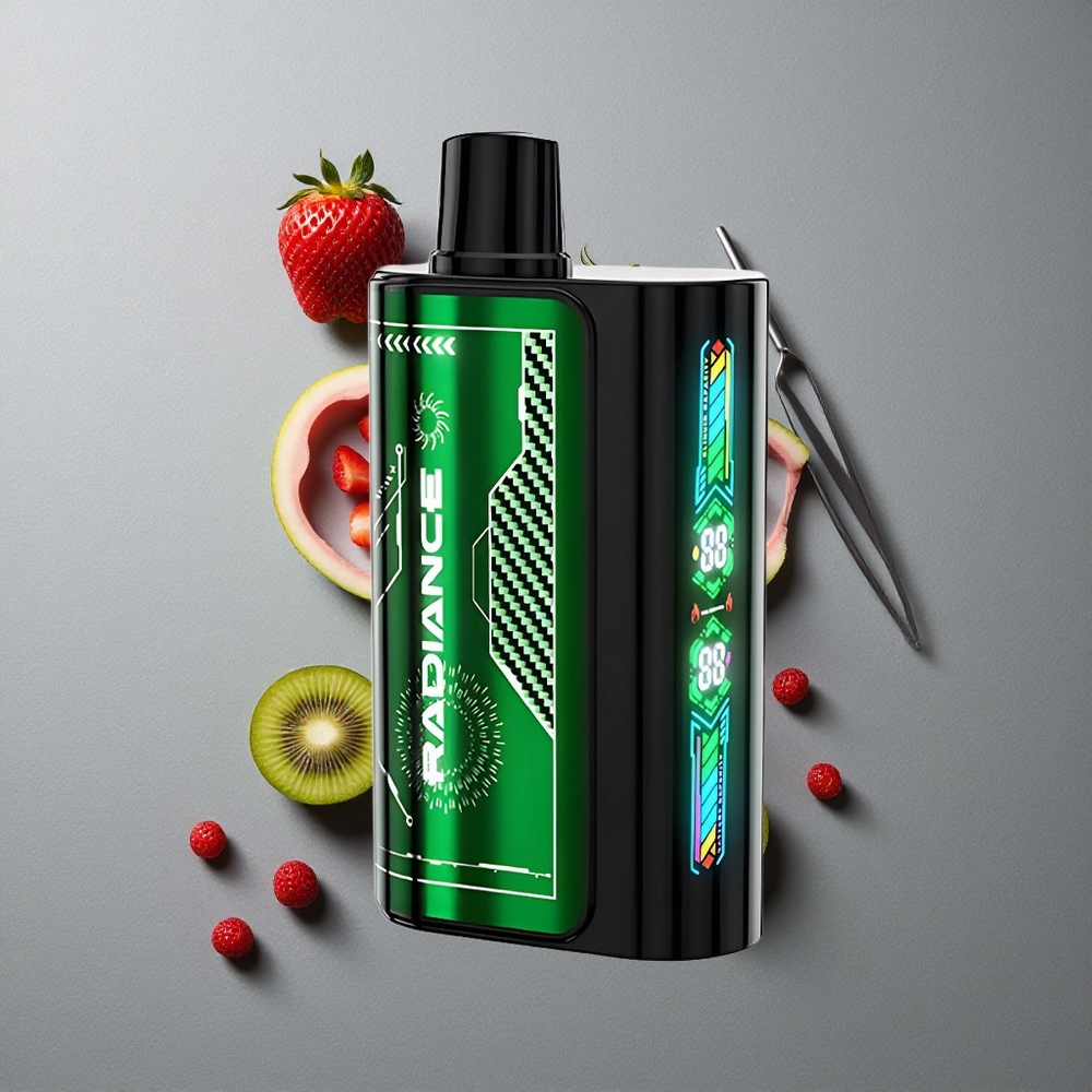 JNR Radiance 31000 Puffs Capsa Dispozabila Afine Zmeură cu Ecran Animatie Smart și Baterie Reincarcabila 950 mAh
