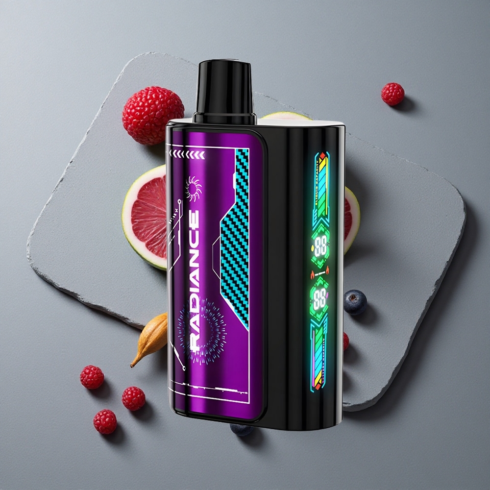 JNR Radiance 31000 Puffs Vape de unică folosință Afină Zmeură Acră cu Ecran Animă și Baterie Reîncărcabilă 950 mAh