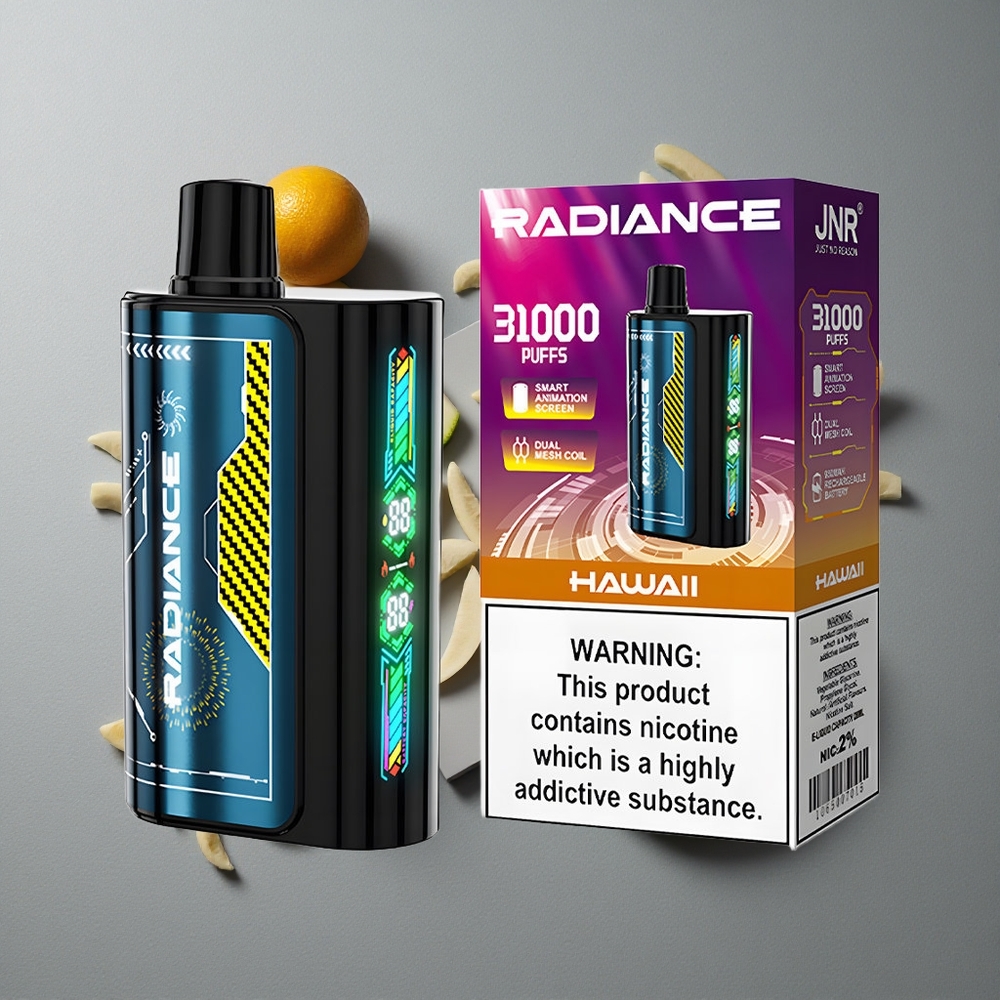JNR Radiance 31000 Puffs Vape de unică folosință Hawaii Ecran Smart cu 28ml E-lichid