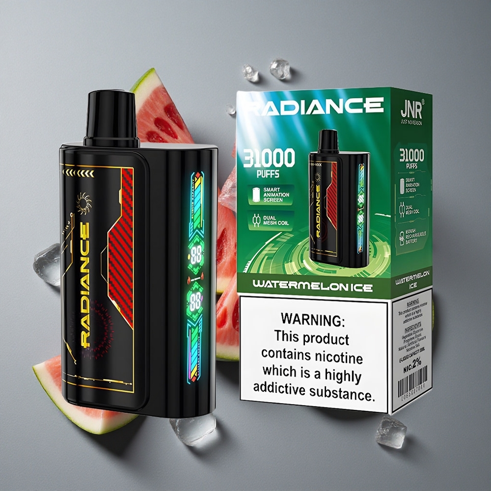JNR Radiance 31000 Puffs Țigaretă Electronică Disposable Porturi Dual Mesh Coil Aroma Pepene Gheață