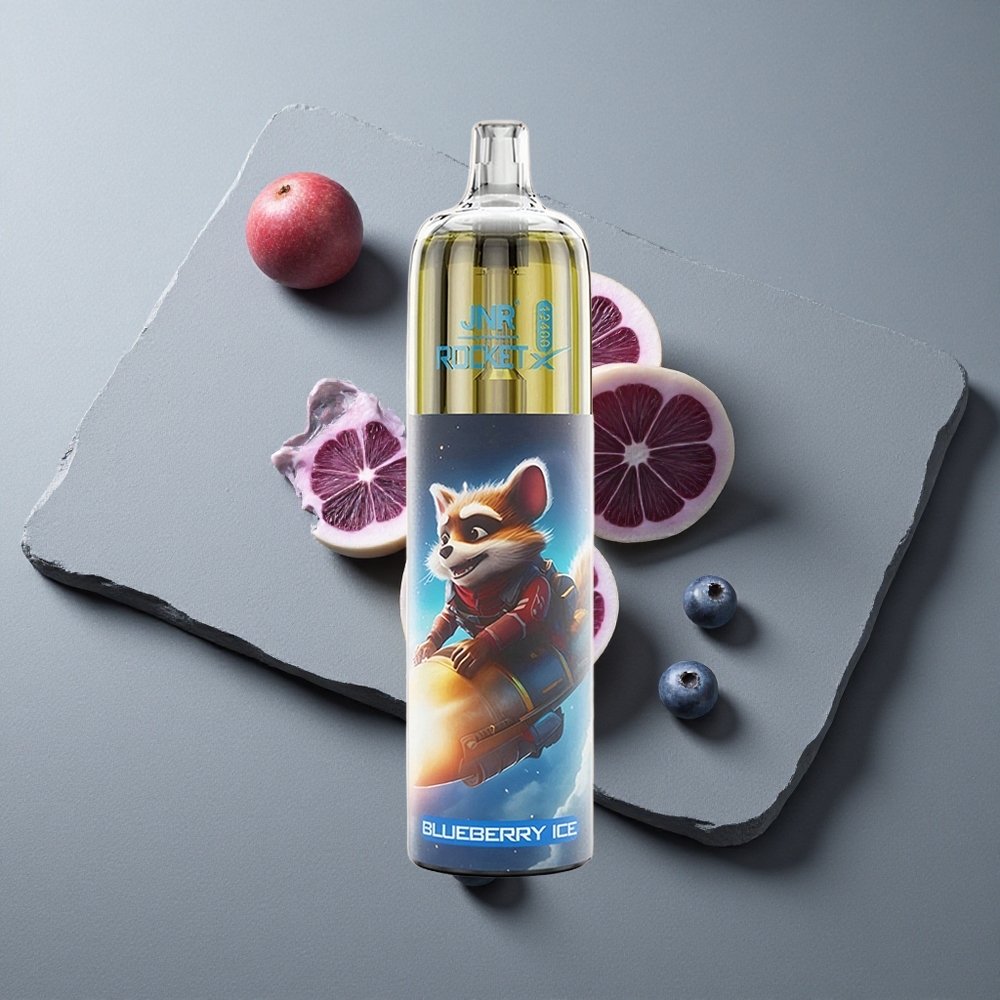 JNR Rocket-X 12400 Puffs Afine de Mure Gheață cu Iluminare RGB