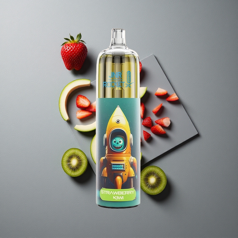 JNR Rocket-X 12400 Puffs Capsă Dispozabilă cu Aerisire Reglabilă și Lumini RGB Aroma Căpșuni Kiwi