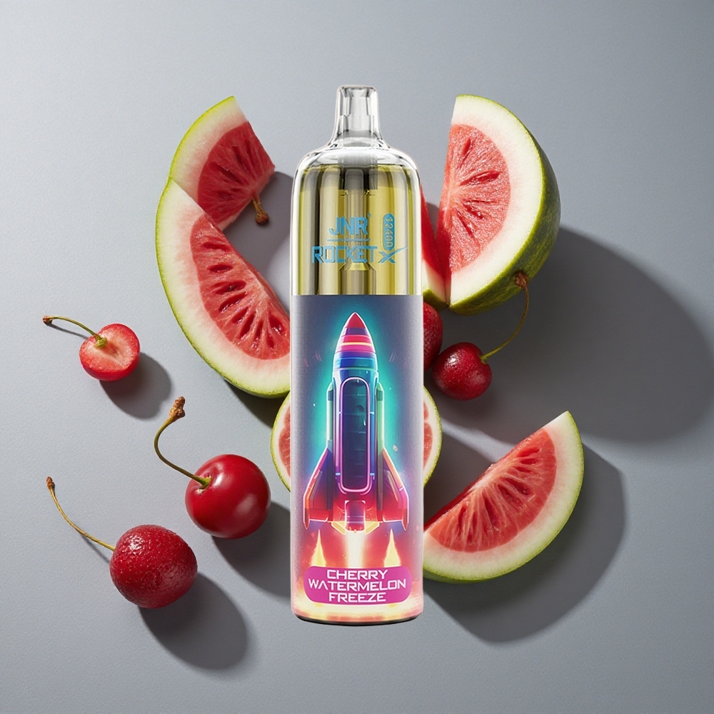 JNR Rocket-X 12400 Puffs Capsuni Pepene Înghețat cu Iluminare RGB