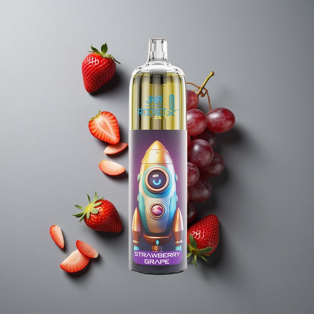 JNR Rocket-X 12400 Puffs Vape de unică folosință Capsuni Struguri cu RGB și Încărcare Rapidă Type-C