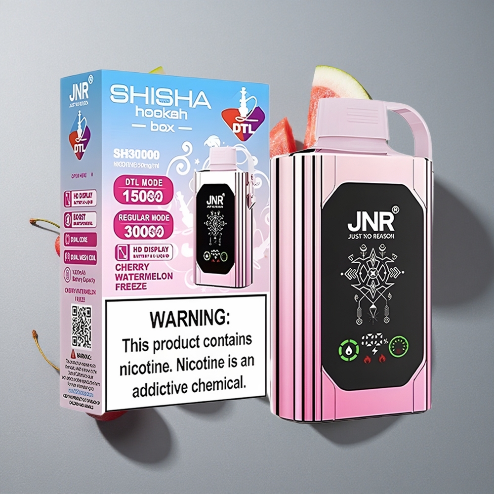 JNR Shisha Hookah Box 20500 Puffs Afișaj HD Cireșă Pepene Înghețat