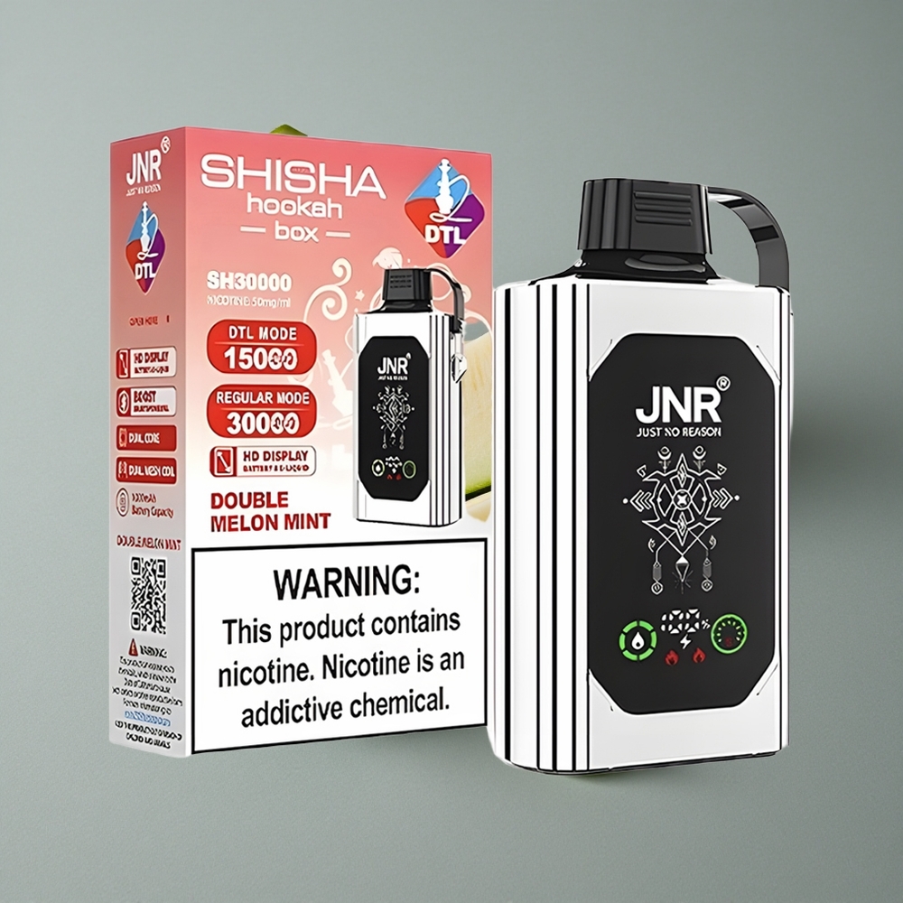 JNR Shisha Hookah Box 20500 Puffs Afișaj HD Double Melon Mentă