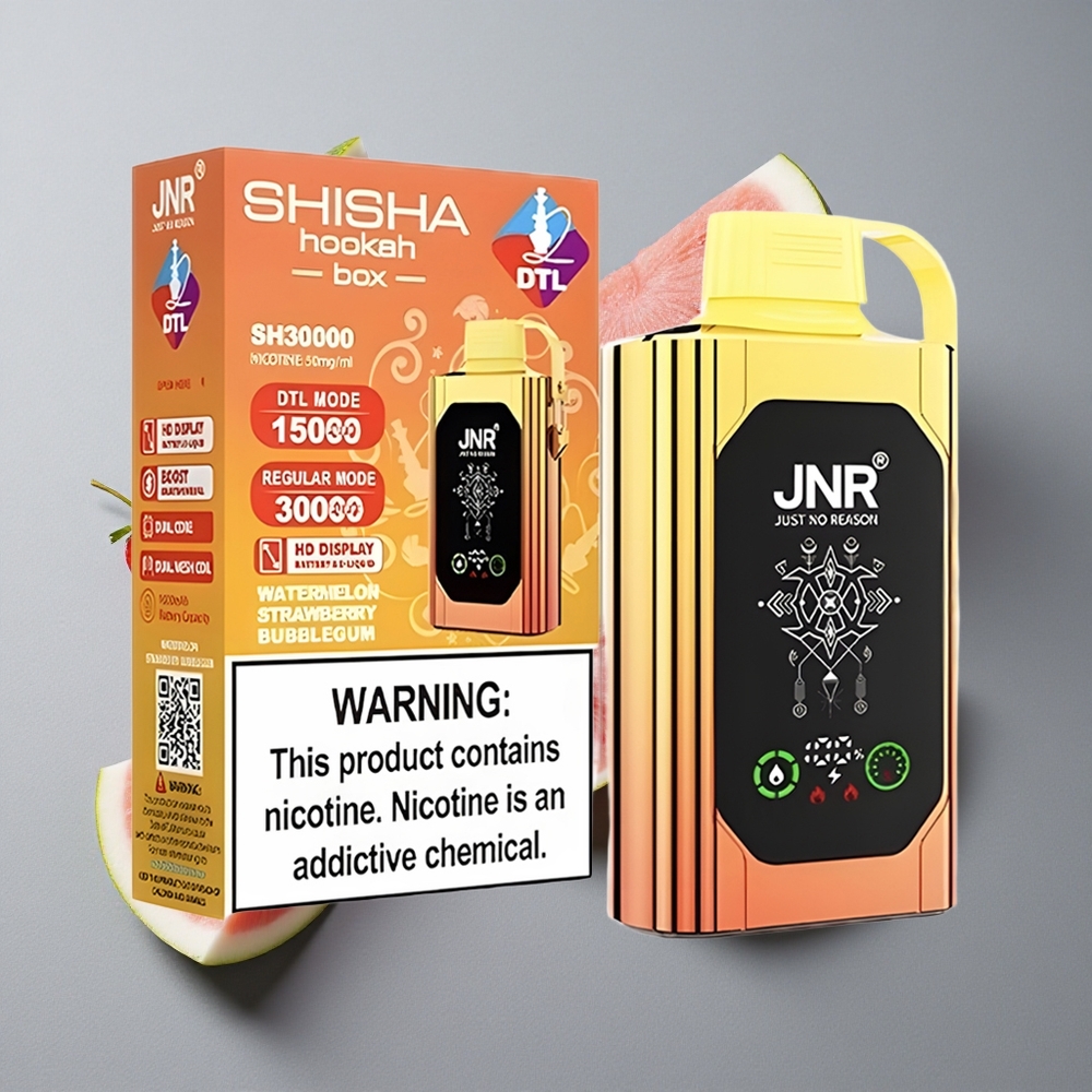 JNR Shisha Hookah Box 20500 Puffs Afișaj HD Gust de Pepene Roșu-Căpșuni-Bubblegum