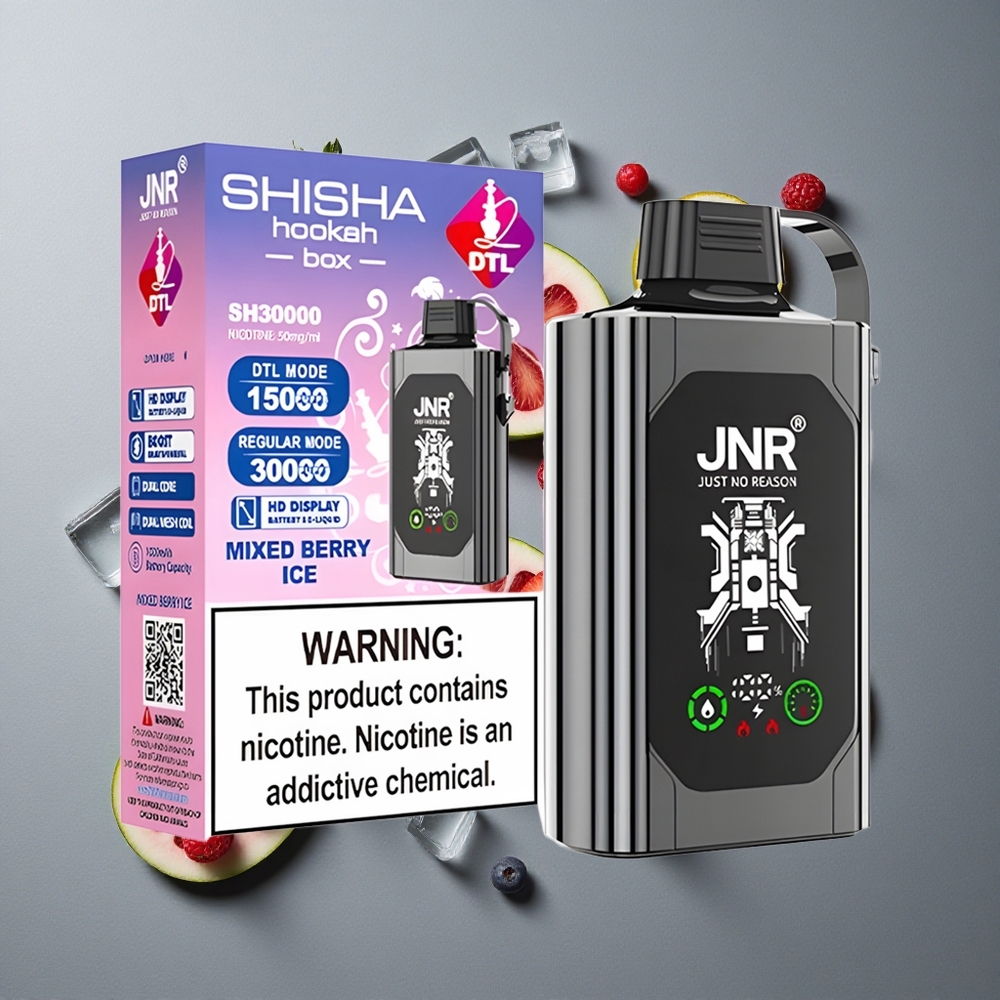 JNR Shisha Hookah Box 20500 Puffs Afișaj HD Mixed Berry Ice