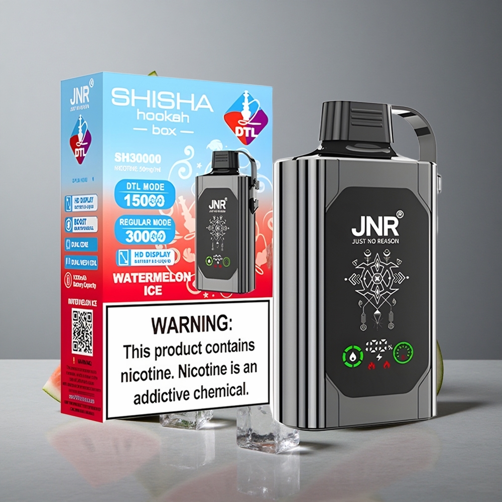 JNR Shisha Hookah Box 20500 Puffs Afine Gheață cu Ecran HD și Încărcare Rapidă Type-C