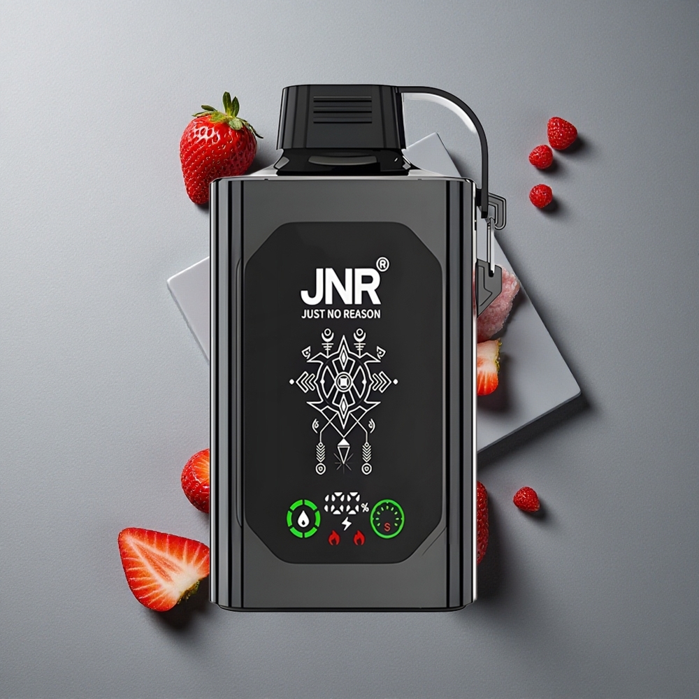 JNR Shisha Hookah Box 20500 Puffs Afumătoare Dispozabilă cu Afișaj HD și Coil Dual Mesh & Dual Core Capsuni Gheață
