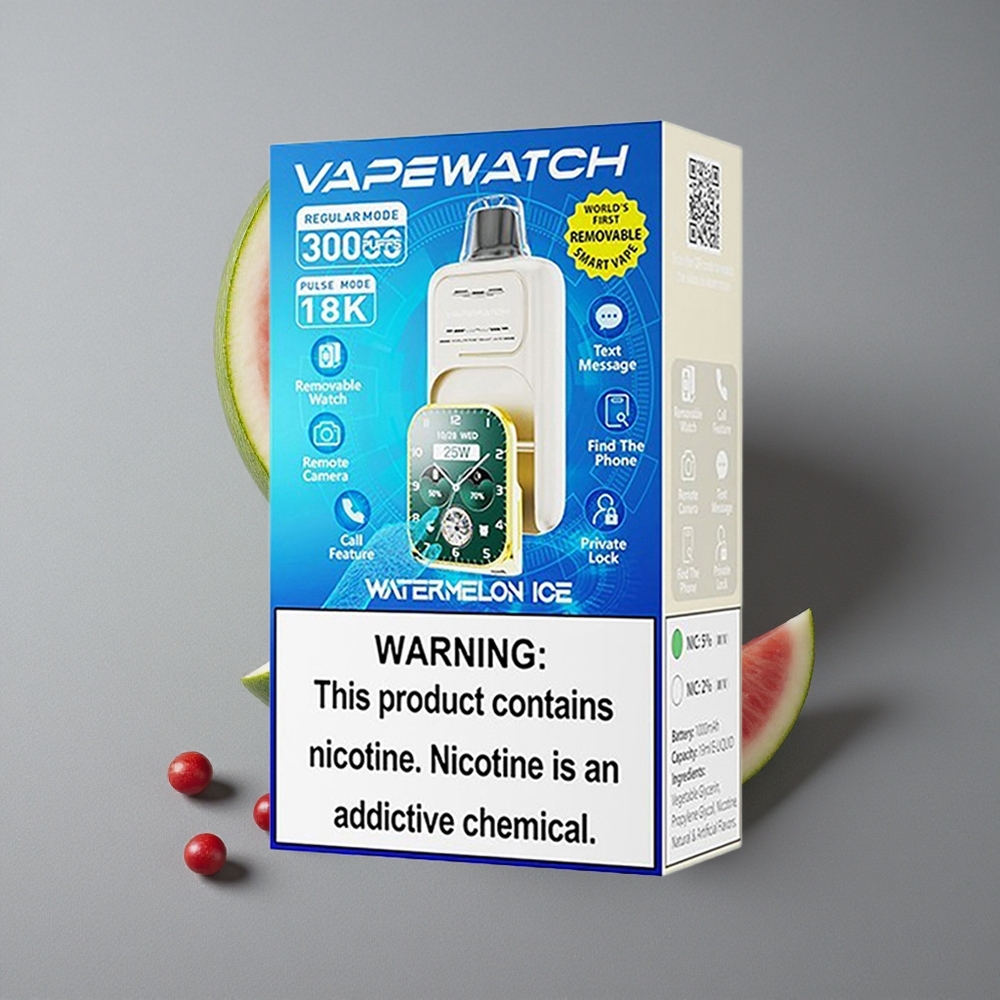JNR Vape Watch 30000 Puffs Vape de unică folosință Pepene Gheață cu 19mL E-lichid și Dual Mesh Coil