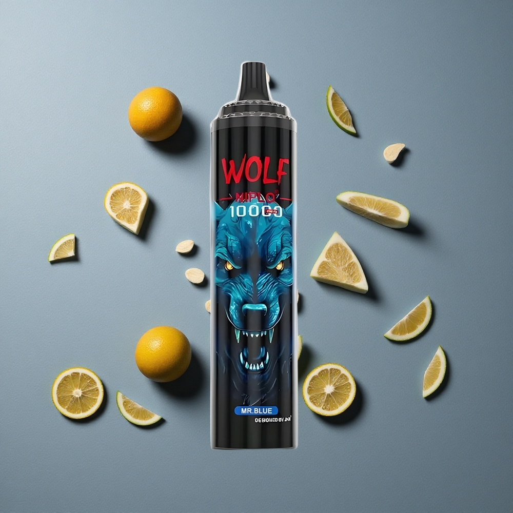 JNR Wolf Niplo 10000 Puffs Dispozabil Vape Albastru cu Încărcare Rapidă Type-C și Coil Mesh 1.0 Ohm