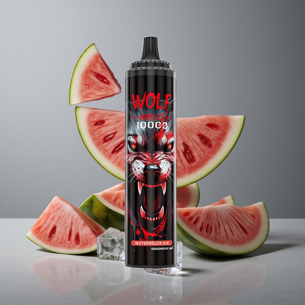 JNR Wolf Niplo 10000 Puffs Gheață de Pepene Verde cu Încărcare Rapidă Type-C