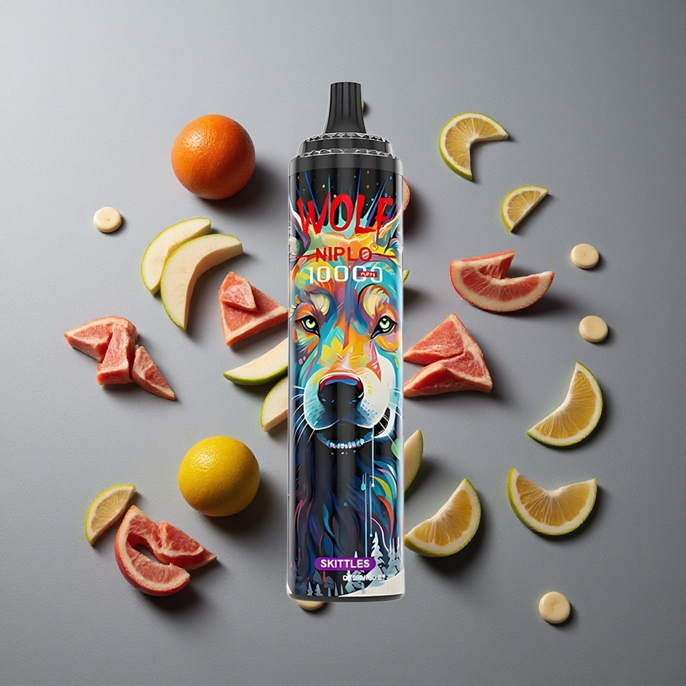 JNR Wolf Niplo 10000 Puffs Skittles cu 20ml Capacitate Lichid și Încărcare Rapidă Type-C